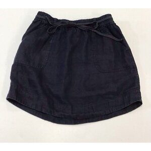 Ann Taylor Loft Linen A-Line Skirt  Pockets Boho Classic Casual Hippy Size S 🩵